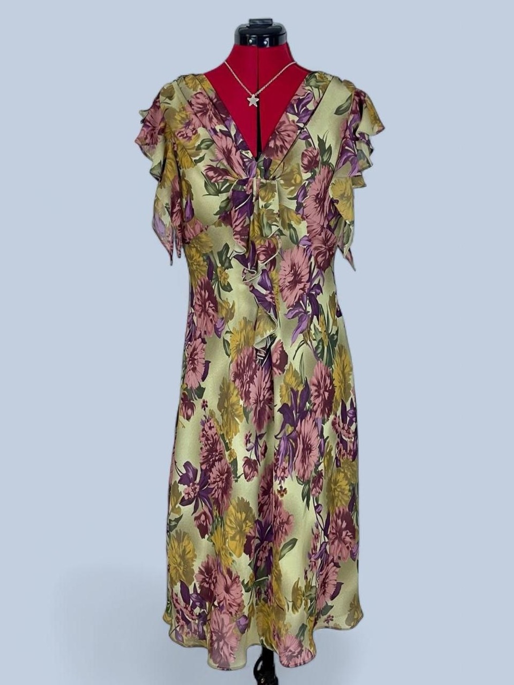 Vintage 90s Floral Midi Dress